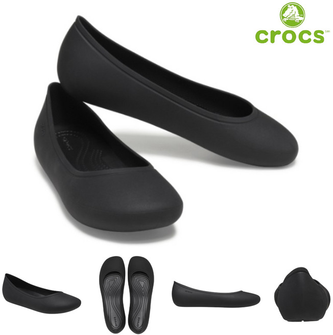 <매장 정품> 크록스 브루클린 플랫 플로우 블랙 여자 슬리퍼 슈즈 로퍼 젤리슈즈 단화 비토