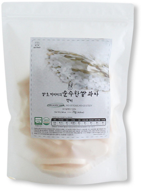 질마재농장 백미떡뻥 유기농 국내산쌀 무첨가 아이간식, 1개, 70g, 유기농쌀과자 백미떡뻥