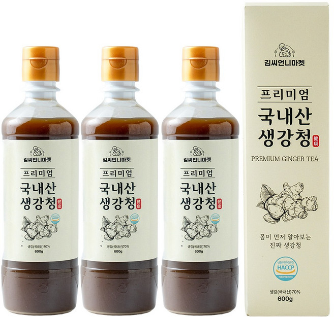 김씨언니마켓 수제 생강청 생강차 600g, 3개, 1개입