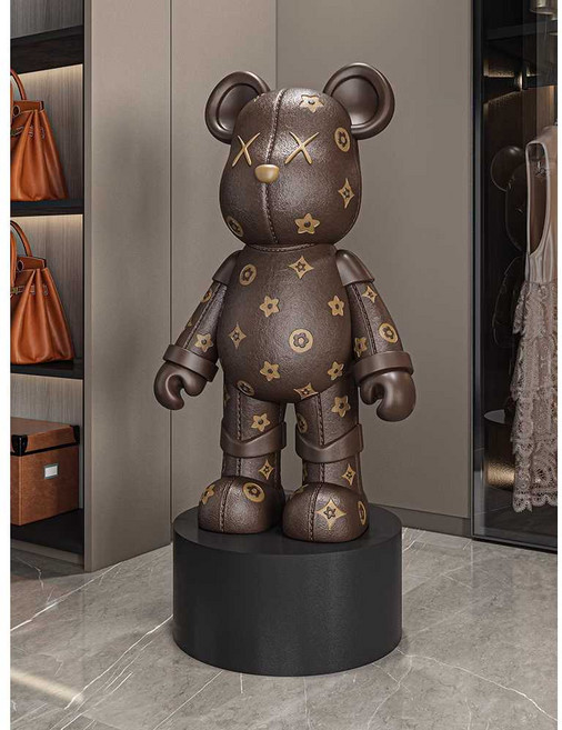 더류현 베어브릭 고급 럭셔리 저금통 블루투스 다양한 기능 대형 오브제 장식품, 90cm 중간곰스피커갈색+원통