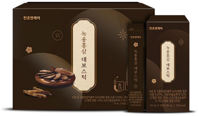 [천호엔케어]녹용홍삼 대보스틱 10ml x 30포 1박스, 30개