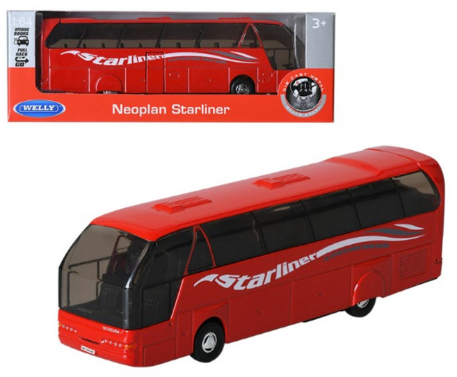 웰리 NEX Neoplan starliner 대형버스 레드 1대64 미니카, 1개