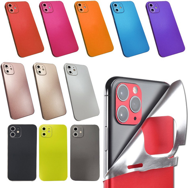 지문방지 컬러 스킨 하우징 필름 후면 측면 보호 카메라 스티커 아이폰11프로 풀커버, 1세트