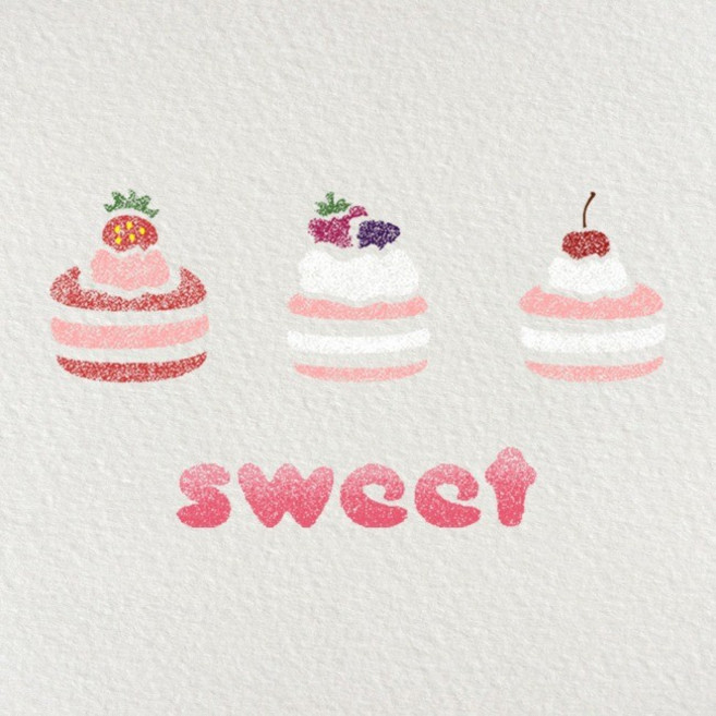 우돌아트 스텐실 도안 2038 스위트 마카롱 3종 까페 음식 스텐실