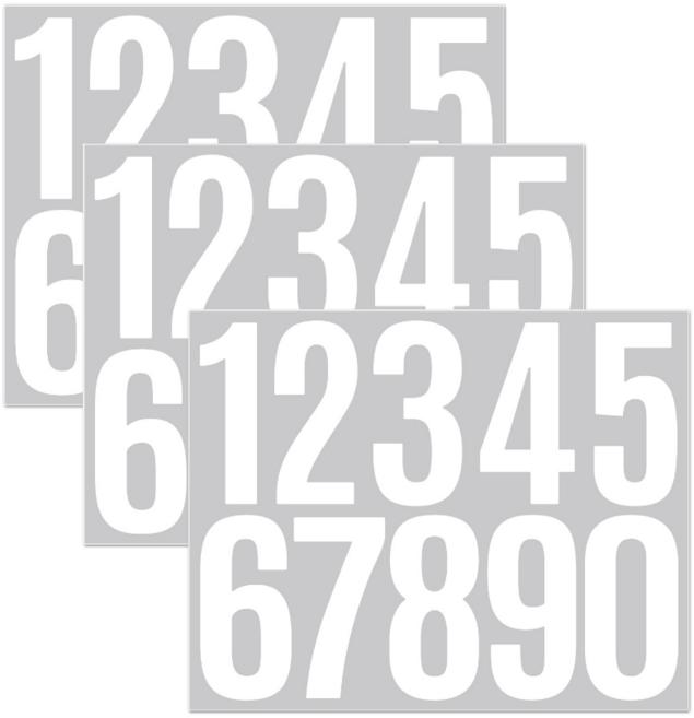 이음모음 대형 번호 스티커, 3장, 화이트