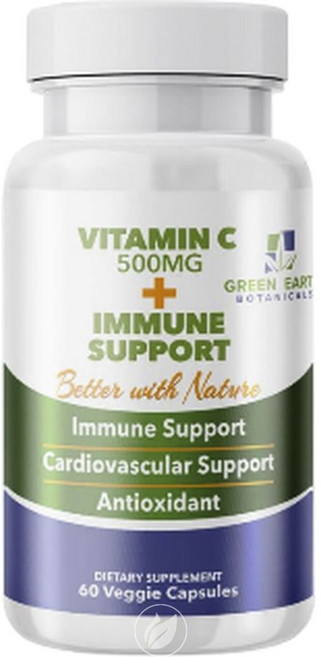 Green Earth Botanicals 비타민 C 500mg + 이뮤니티 서포트 베지 캡슐, 60개입, 1개, 60정