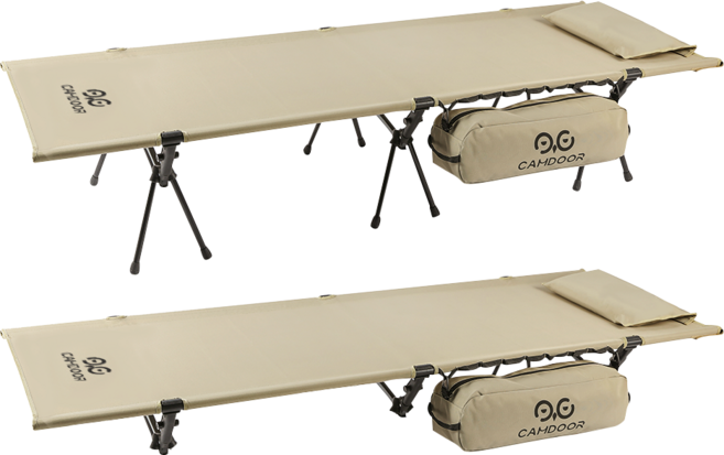 Camdoor 아웃도어 캠핑 휴대용 접이식 경량 야전침대, 다크 카키