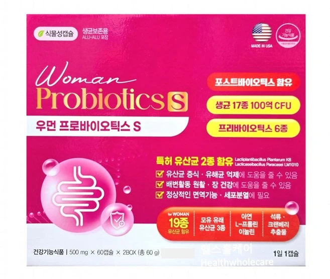우먼 프로바이오틱스S 에스 미국산 특허유산균, 1개, 120정 - 쿠팡