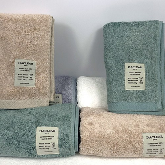 다클레어 명품타올 뱀부타올 대나무수건 200g 호텔수건 먼지없는 타월 답례품 선물, 1개, 그린