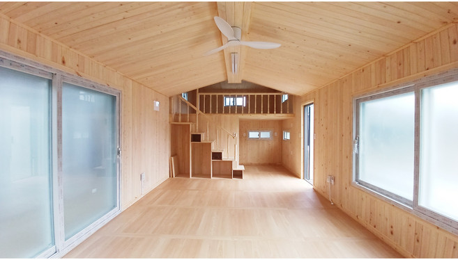 체류형쉼터 10평 복층 폭 4미터로 확! 넓어진 공간 실내 전체 천연편백 실링평 이동식 주택 체류형쉼터 [ 농막 체류형쉼터부문 대상수상 기업]