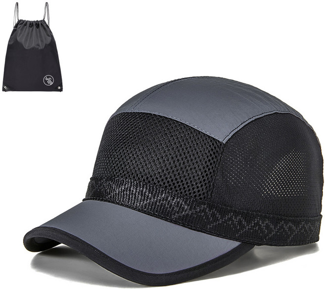 BELLEAURA 에어메쉬 숏캡 메쉬모자 등산모자 런닝모자 아웃도어모자 메쉬숏캡 여름모자 (PGN짐쌕가방 지급), 그레이