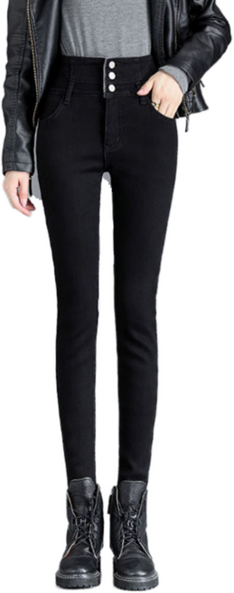 셀럽당 여자 청바지 가을 겨울 하이웨스트 슬림 스판 기모 펜슬 팬츠