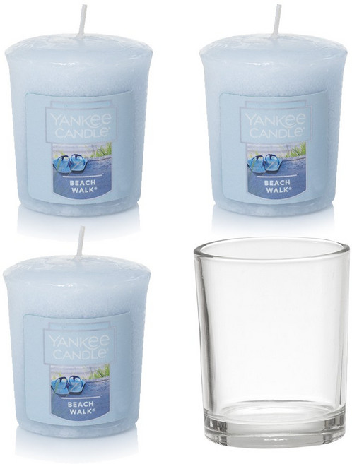 양키캔들 보티브 캔들 3p + 홀더 세트, 3개, 49g, 비치워크
