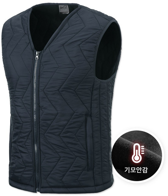 [선착순 타임딜 추가할인] FW 가성비 좋은 남성 기모안감 경량 패딩 조끼 브이넥 일상복 작업복 (95~110) VM355