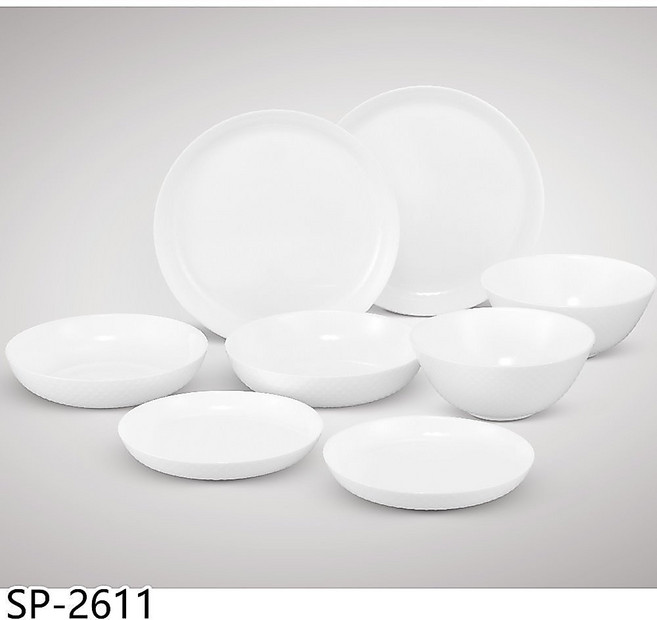 樂美雅SP-2611晶鑽浮雕系列強化餐盤八件組贈, 1個