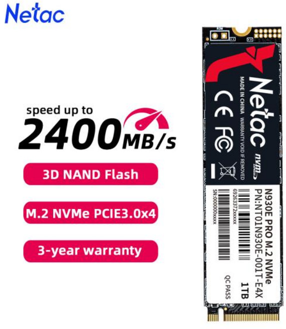 Netac NVMe 내장 솔리드 스테이트 디스크 하드 드라이브 노트북 HDD 1TB m2 M.2 PCIE3.0 x 4, 01 128GB, 01 China Mainland