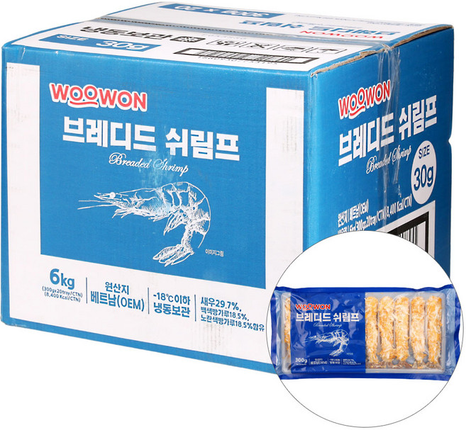 빵가루새우 300G(10미) BOX(20), 300g, 20개