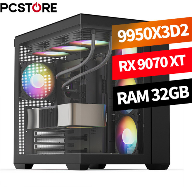 피씨스토어 라라랜드 게이밍PC 9950X3D RX 9070 XT (32GB M.2 500GB), 32GB