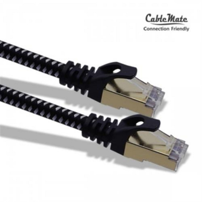 CableMate CAT.7 SSTP 산업용 메쉬 기가 랜케이블 15M CM-7MS015 연선 10Gbps속도 2중차폐 UL인증 난연소재 금도금플러그, 1개