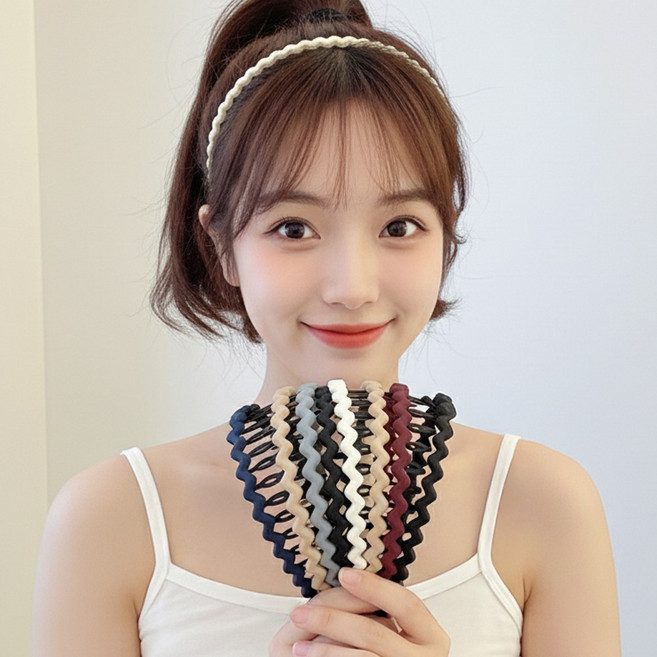 트리모아 컬러플 빗살 고정용 남여공용 헤어밴드 머리띠 데일리 심플 머리띠 [7종머리띠]