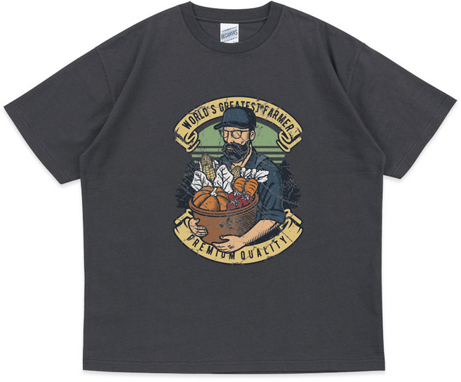 남자 빈티지 프린팅 오버핏 반팔 티셔츠