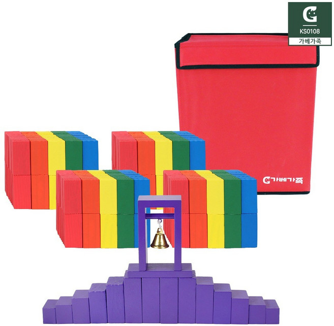 가베가족 칼라도미노 416p + 보관함, 빨강, 주황, 노랑, 초록, 파랑, 1개
