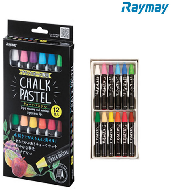 레이메이 초크파스텔 12색 블랙보드전용 12색 블랙보드파스텔 LBCP100, 12색세트, 1개