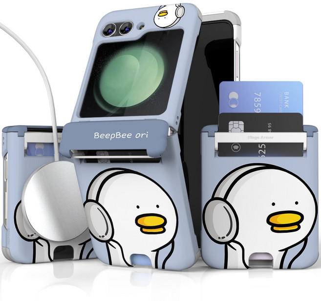 이디즌 갤럭시 Z플립 케이스 맥세이프 컬러 삐오리 귀여운 디자인 슬림 카드 2장 수납 힌지보호 충격방지 플립 7 지플립 6 5