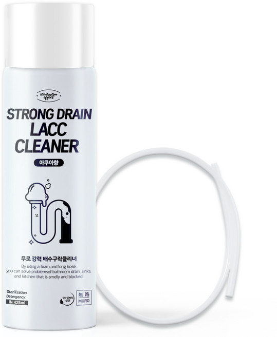 무로 강력 배수구 락클리너 아쿠아향 본품 + 호스 50cm 세트 425ml 1세트