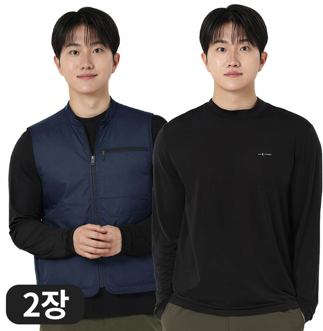 아소트 [1+1] 프리미엄 자외선차단 UV 쿨링 스포츠 골프 남성 냉감 반폴라 긴팔 티셔츠