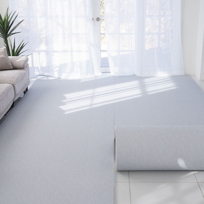 제로벨 제로플러스 26T 층간소음 방지 PVC 롤매트 유아 어린이매트, 직물그레이