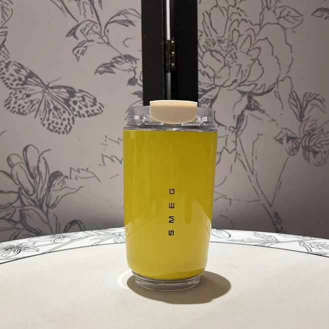 스메그 텀블러 밀크화이트SMEG WALL MUG 커피 320ML, 노란색, 2개