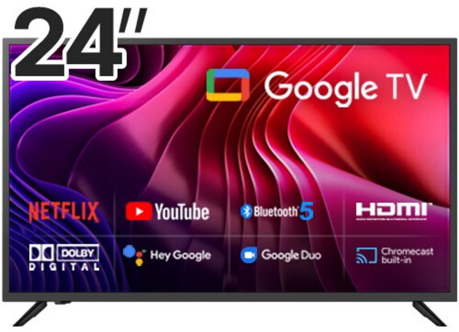 중고 특A(리퍼급)TV LED FHD 24인치 TV 연결단자 HDMI / 안테나(RF) 지원 / 내장 스피커, 고객직접설치, 스탠드 또는 벽걸이 호환 가능, Hikers, 24