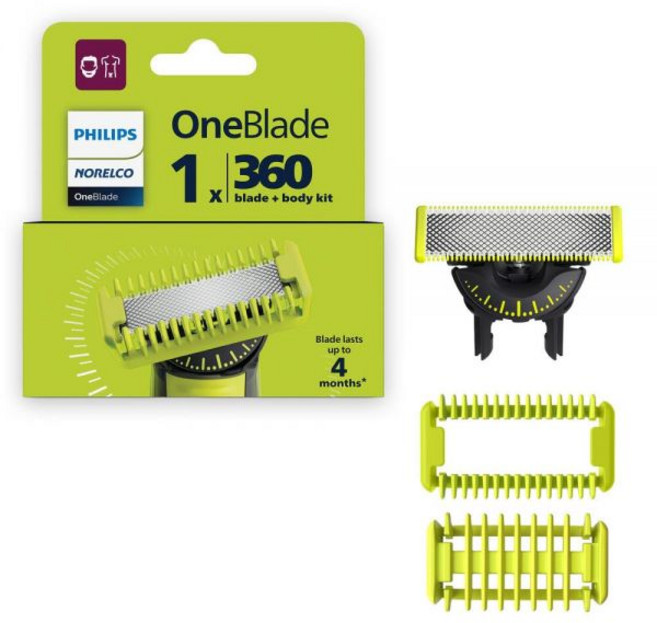 Philips Norelco OneBlade 360 QP430/80 교체용 면도날 전기면도기 리필
