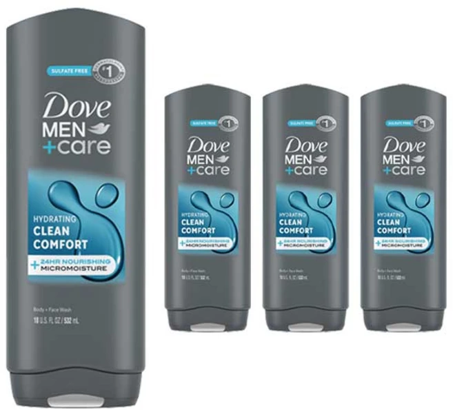 도브 멘 + 케어 클린 컴포트 바디 페이스 워시, 4개, 532ml - 쿠팡