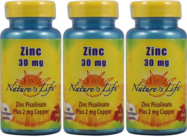 Nature's Life 내츄럴 라이프 아연 피콜리네이트 30mg 100베지캡슐 3팩, 100정 - 쿠팡