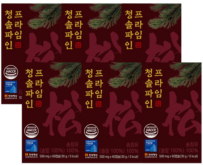파인 솔잎농축 100%식약청인증 송침유 프리미엄 솔잎 농축액, 6세트, 60정