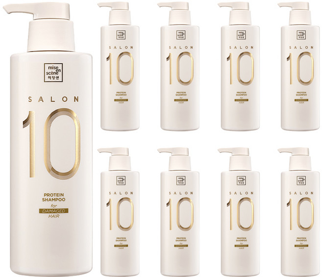 미쟝센 살롱10 단백질 샴푸 손상모 500ml, 9개
