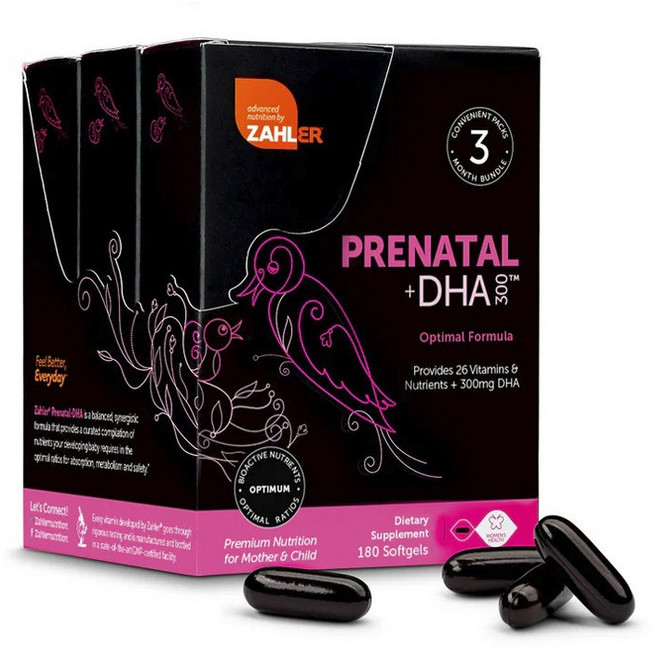 Zahler 產前 +DHA 300 最佳配方軟膠囊, 1個, 180錠