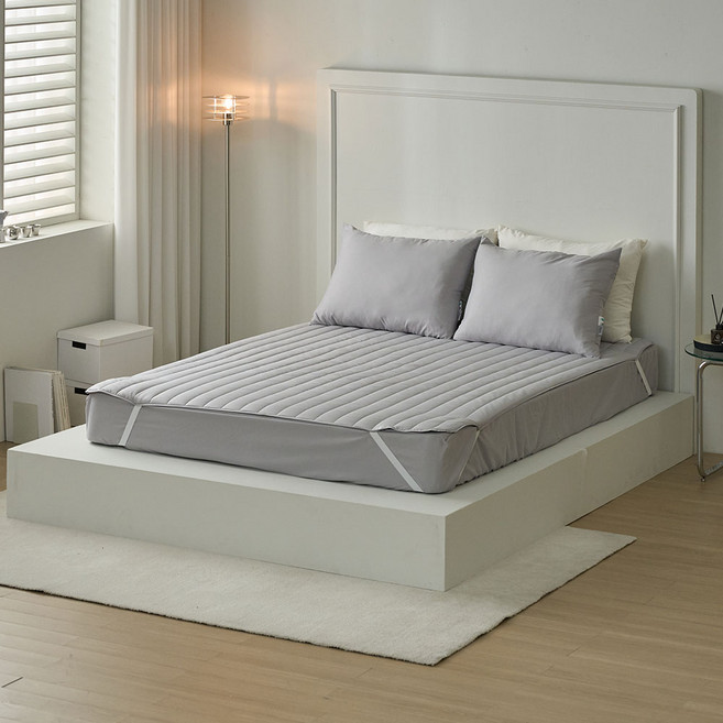 에메르 알러제로 다운필 슬로안 누빔 침대패드, 웜스톤 그레이