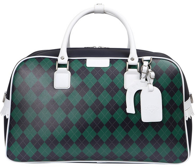 [캘러웨이코리아정품] 필리 아가일 여성 보스턴백 + 골프화 주머니 포함, 네이비/그린