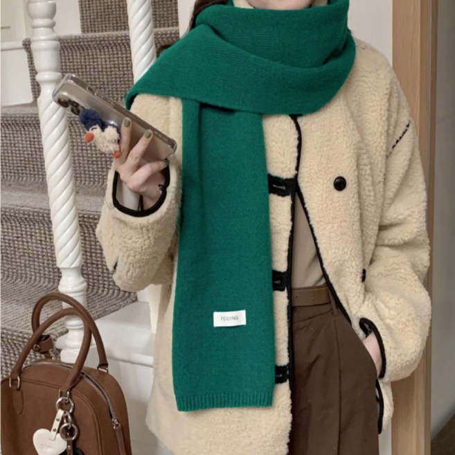 픽앤고 부드러운 플러티 니트 목도리