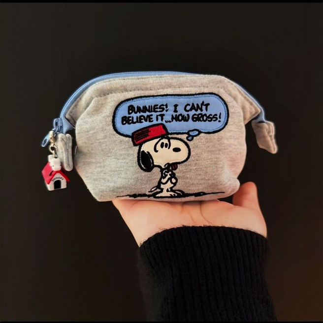 빈티지 스누피 동전지갑 캔버스 파우치