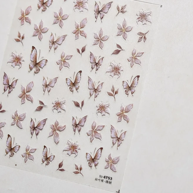 젤리 나비 5D 네일 아트 스티커 라인 석 크리스탈 매력적인 반짝 이는 곤충 동물 DIY 자기 접착제 장식 매, 10 TO4753