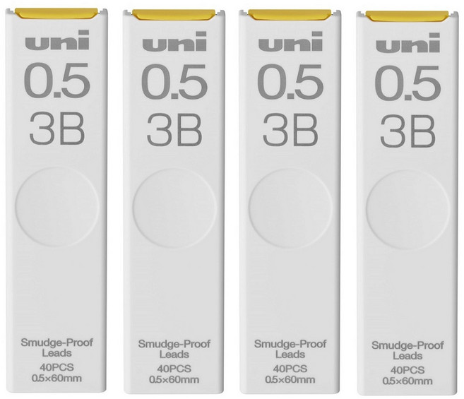 유니 샤프심 0.5mm UNI UL-S-0.5, 1세트, 0.5 (3B+3B+3B+3B)