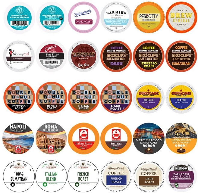 Perfect Samplers 다크 로스트 커피 포드 버라이어티 팩 강하고 대담한 커피 & 다크 로스트 블렌드 큐리그 K 컵 머신용 다크 로스트 커피 포드 커피 샘플러 3, 볼드 & 다크 커피 버라이어티 팩, 30 Count (Pack of 1)