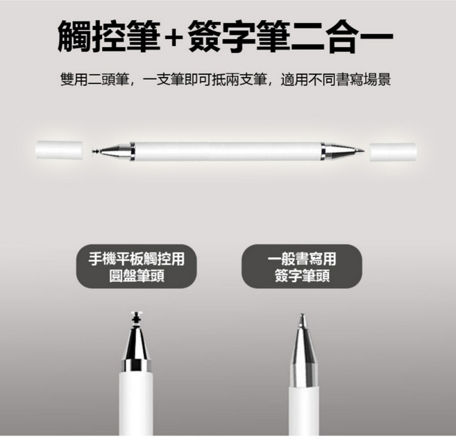 全新 觸控筆 二合一手機平板/簽字筆 蘋果iPad/iPhone安卓手機, 不挑出貨快, 1個