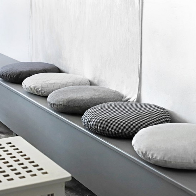 까사베르데 모던 느와르 사무실 카페 식탁 좌식 원형방석 솜포함 5color