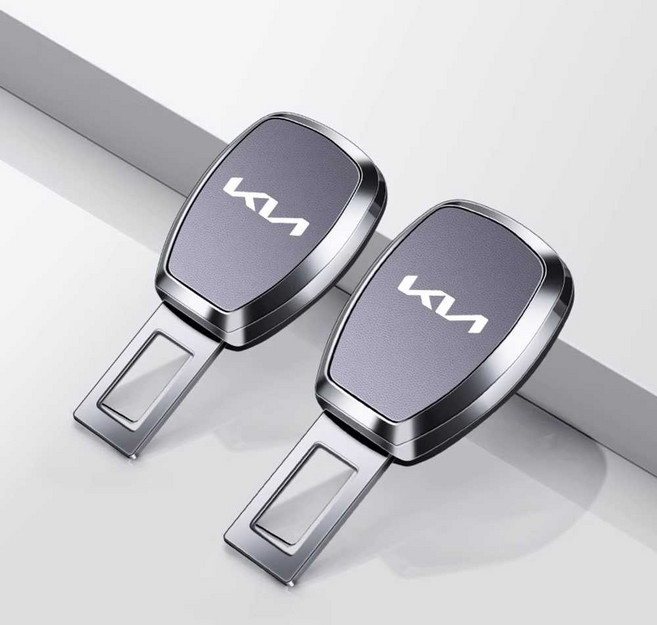 기아 안전벨트 클립 제네시스 버클 연장 흠집방지 실내 자동차 레이 벨트 더뉴기아레이 호환 악세사리, 1개, 2. 기아 회색 (나파) 2개