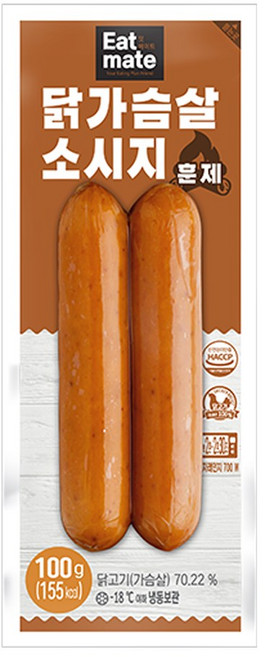 [랭킹닭컴] 잇메이트 닭가슴살 소시지 훈제맛, 100g, 15개, 100g